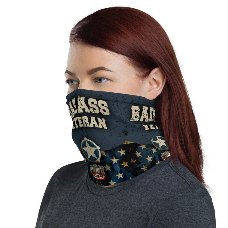 Badass Veteran Blue Star Neck Gaiter