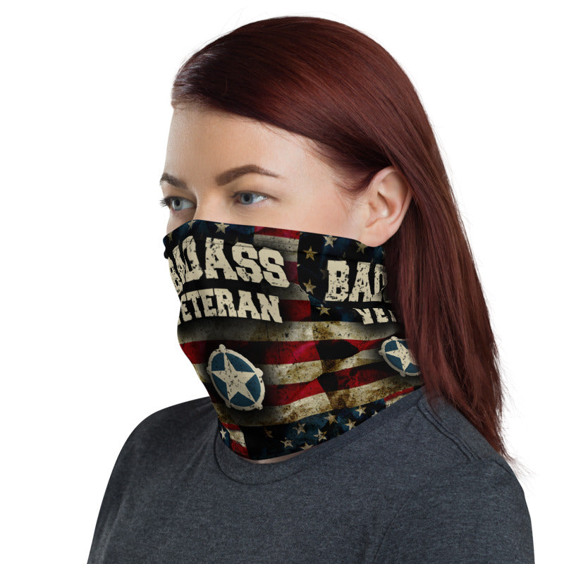 BadAss Veteran Red Star Neck Gaiter