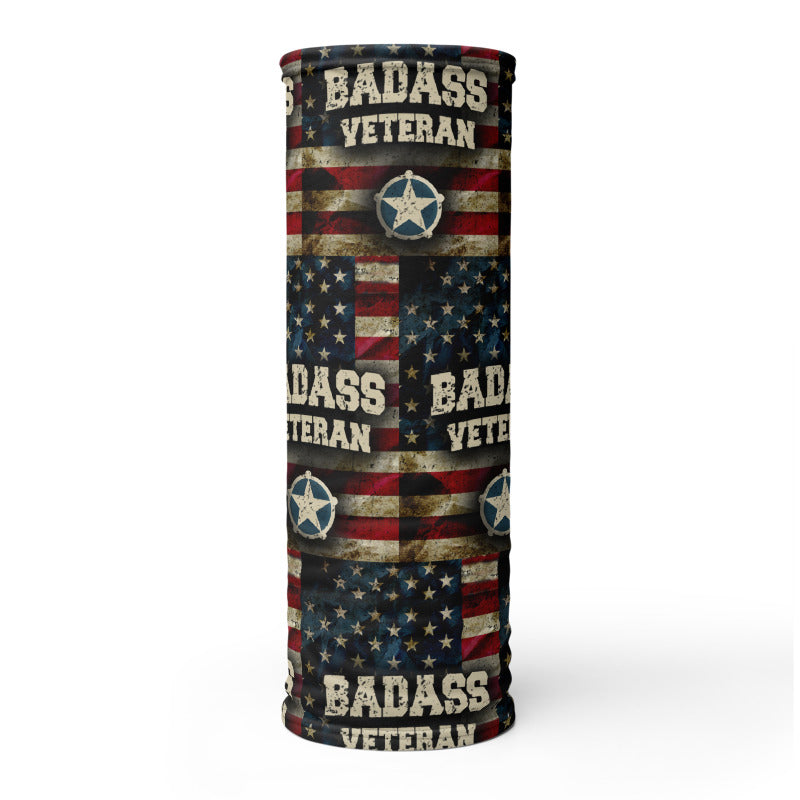 BadAss Veteran Red Star Neck Gaiter