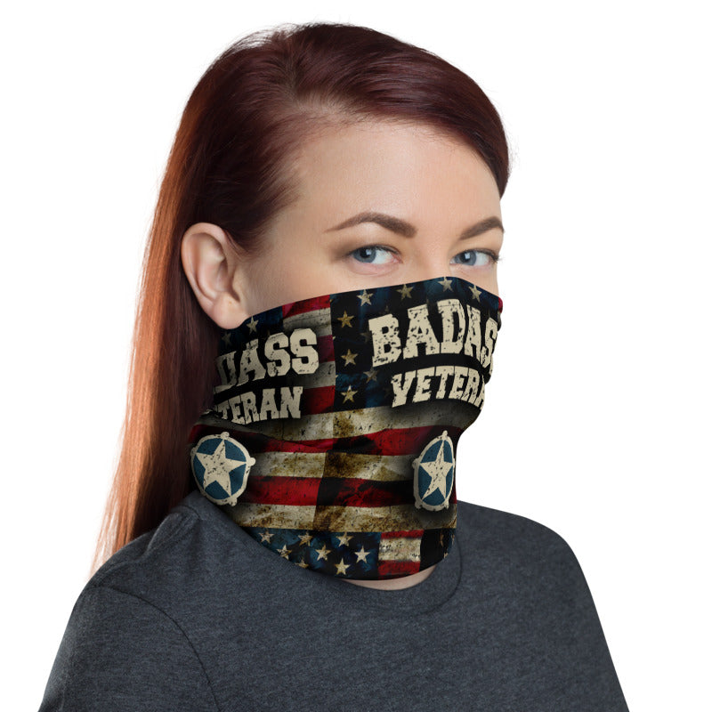 BadAss Veteran Red Star Neck Gaiter