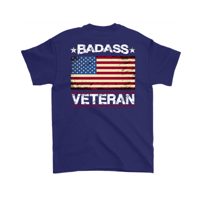 Badass Veteran Shirt (Back) - Purple