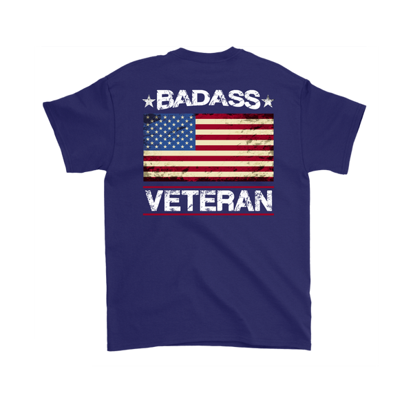 Badass Veteran Shirt (Back) - Purple