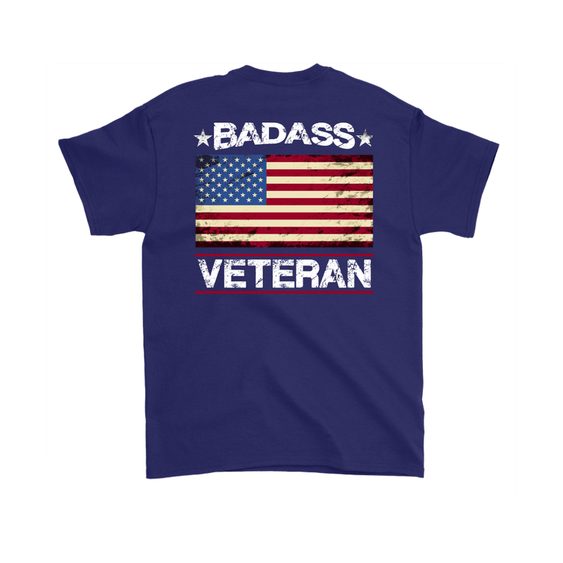Badass Veteran Shirt (Back) - Purple